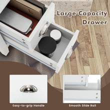Load image into Gallery viewer, End Table Wooden with 2 Drawers and Shelf Bedside Table-White