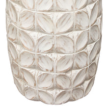 Load image into Gallery viewer, Fig Solid Mango Wood Accent Table in Distressed White Finish w/ Leaf Motif by Diamond Sofa