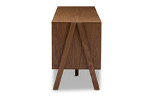 Load image into Gallery viewer, Baxton Studio Harlow Mid-century Modern Scandinavian Style White and Walnut Wood Sideboard Storage Cabinet