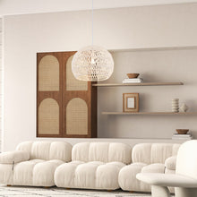 Load image into Gallery viewer, Round Farmhouse Rattan Pendant Lights with Adjustable Hanging Rope-Beige