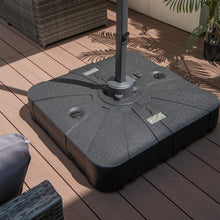 Load image into Gallery viewer, 33.5 x 33.5 Inch Fillable Cantilever Umbrella Base with Wheels