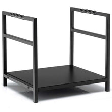 Load image into Gallery viewer, Firewood Log Rack with Unique Handle and Raised Feet-Black