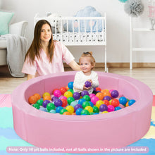 Load image into Gallery viewer, Large Round Foam Ball Pit with PU Surface and 50 Balls-Pink