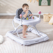 Load image into Gallery viewer, Foldable Baby Activity Walker with Adjustable Height and Detachable Seat Cushion-Gray