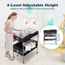 Load image into Gallery viewer, Portable Baby Changing Table with Wheels and 4-position Adjustable Heights