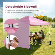 Load image into Gallery viewer, 10 x 10 Feet Foldable Commercial Pop-up Canopy with Roller Bag and Banner Strip-Pink
