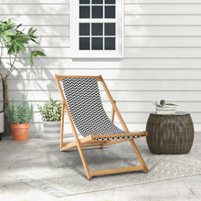 Load image into Gallery viewer, Folding Bamboo Sling Chair with Adjustable Backrest and Canvas-Natural