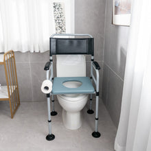 Load image into Gallery viewer, 4-in-1 Folding Bedside Commode Chair with Detachable Bucket and Towel Holder