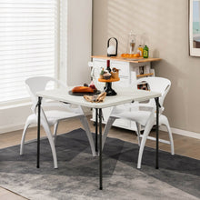 Load image into Gallery viewer, Folding Camping Table with All-Weather HDPE Tabletop and Rustproof Steel Frame-White