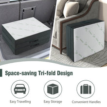 Load image into Gallery viewer, 76 x 31 x 4 Inch Tri Folding Foam Mattress with Bamboo Fiber Cover and Handle-Gray