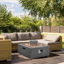 Load image into Gallery viewer, 28 Inch 50000 BTU Patio Square Propane Fire Pit with PVC Cover-Gray