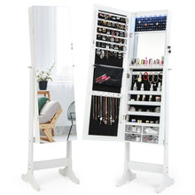 Load image into Gallery viewer, Free Standing Full Length Jewelry Armoire with Lights-White