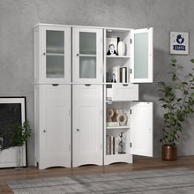 Load image into Gallery viewer, Tall Floor Storage Cabinet with 2 Doors and 1 Drawer for Bathroom-White