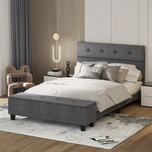 Load image into Gallery viewer, Twin/Full/Queen Upholstered Bed Frame with Ottoman Storage-Full Size