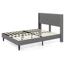 Load image into Gallery viewer, Full/Queen Size Upholstered Platform Bed with Button Tufted Headboard-Full Size