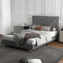 Load image into Gallery viewer, Full/Queen Size Upholstered Bed Frame with Velvet Headboard-Queen Size