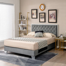 Load image into Gallery viewer, Full/Queen Size Upholstered Bed Frame with Velvet Headboard-Full Size