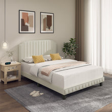 Load image into Gallery viewer, Heavy Duty Upholstered Bed Frame with Rivet Headboard-Full Size