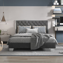 Load image into Gallery viewer, Full/Queen Size Upholstered Bed Frame with Velvet Headboard-Full Size
