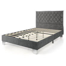 Load image into Gallery viewer, Full/Queen Size Upholstered Bed Frame with Velvet Headboard-Queen Size