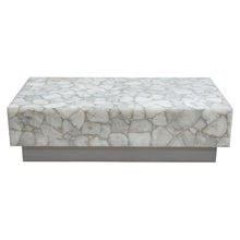 Load image into Gallery viewer, Gemini Genuine White Quartz Cocktail Table w/ Antique Silver Finished Base by Diamond Sofa