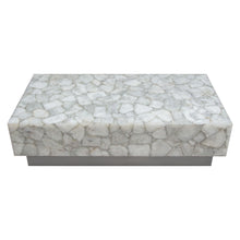 Load image into Gallery viewer, Gemini Genuine White Quartz Cocktail Table w/ Antique Silver Finished Base by Diamond Sofa