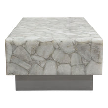 Load image into Gallery viewer, Gemini Genuine White Quartz Cocktail Table w/ Antique Silver Finished Base by Diamond Sofa