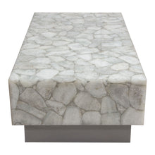 Load image into Gallery viewer, Gemini Genuine White Quartz Cocktail Table w/ Antique Silver Finished Base by Diamond Sofa