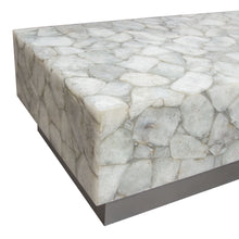 Load image into Gallery viewer, Gemini Genuine White Quartz Cocktail Table w/ Antique Silver Finished Base by Diamond Sofa