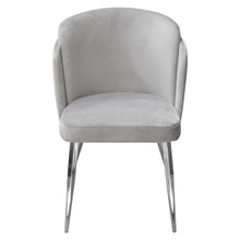 Load image into Gallery viewer, Grace Set of (2) Dining Chairs in Grey Velvet w/ Chrome Legs by Diamond Sofa
