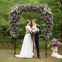 Load image into Gallery viewer, Garden Arch Arbor Trellis with Gate Patio Plant Stand Archway-Black