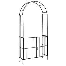 Load image into Gallery viewer, Garden Arch Arbor Trellis with Gate Patio Plant Stand Archway-Black