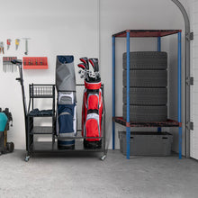 Load image into Gallery viewer, Double Golf Bag Organizer with Lockable Universal Wheels