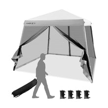 Load image into Gallery viewer, 10 x 10 Feet Pop Up Canopy with with Mesh Sidewalls and Roller Bag-Gray