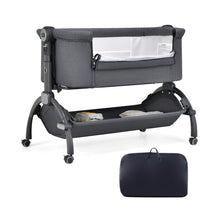 Load image into Gallery viewer, 3-in-1 Baby Bassinet with Double-Lock Design and Adjustable Heights-Gray