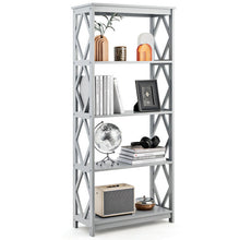 Load image into Gallery viewer, 5-Tier Modern Freestanding Bookcase with Open Shelves-Gray