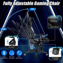 Load image into Gallery viewer, Adjustable Swivel Massage Gaming Chair with 2 Bluetooth Speakers-Gray