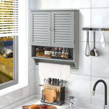 Load image into Gallery viewer, 2-Doors Bathroom Wall-Mounted Medicine Cabinet with Towel Bar-Gray