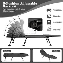Load image into Gallery viewer, Folding Camping Cot with Detachable Mattress and Adjustable Backrest-Gray