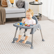 Load image into Gallery viewer, 4-in-1 Convertible Baby High Chair with Removable Double Tray-Gray