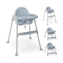 Load image into Gallery viewer, 4-in-1 Convertible Baby High Chair with Removable Double Tray-Gray