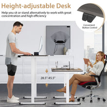 Load image into Gallery viewer, 55 Inch Electric Height Adjustable Office Desk with Hook-Gray