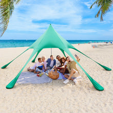 Load image into Gallery viewer, 20 x 20 Feet Beach Canopy Tent with UPF50+ Sun Protection and Shovel-Green