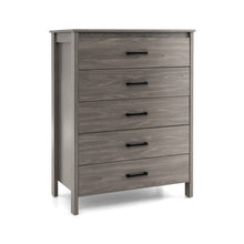 Load image into Gallery viewer, Modern 5-Drawer Multipurpose Chest Dresser with Metal Handles-Grey