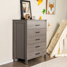 Load image into Gallery viewer, Modern 5-Drawer Multipurpose Chest Dresser with Metal Handles-Grey