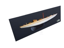 Load image into Gallery viewer, Shamrock Brown/White Painted Half-Hull Model Boat Yacht Handmade