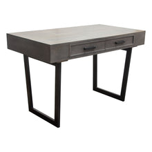 Load image into Gallery viewer, Hammond 2-Drawer Writing Desk in Solid Mango Wood Grey Finish & Black Iron Legs by Diamond Sofa