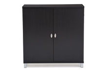 Load image into Gallery viewer, Baxton Studio Marcy Modern and Contemporary Dark Brown Wood Entryway Handbags or School Bags Storage Sideboard Cabinet