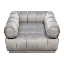 Load image into Gallery viewer, Image Low Profile Chair in Platinum Grey Velvet w/ Brushed Silver Base by Diamond Sofa
