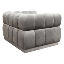Load image into Gallery viewer, Image Low Profile Chair in Platinum Grey Velvet w/ Brushed Silver Base by Diamond Sofa